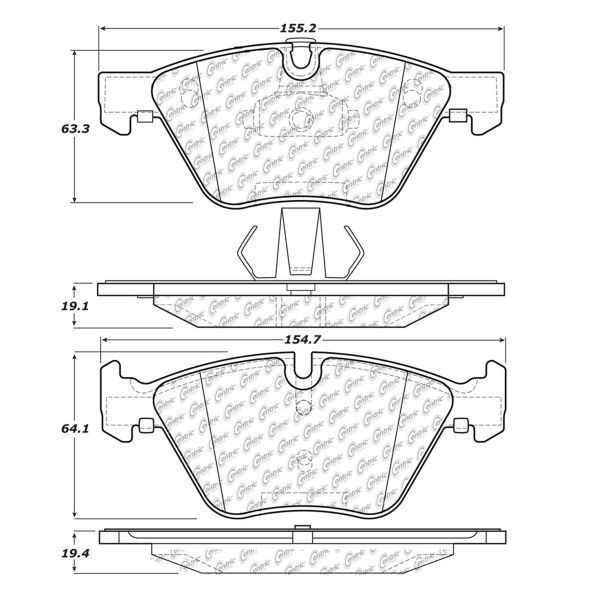 Centric Parts CTEK S Met Pad, 102.10610 102.10610